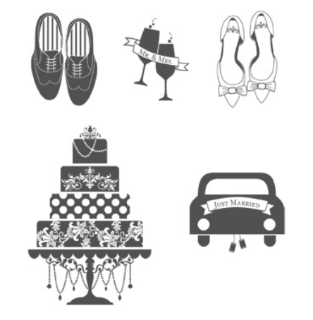Just Married Stamp Set